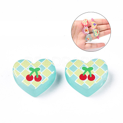 Transparent Printed Acrylic Beads MACR-S373-124-H03-1