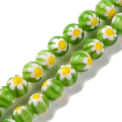 Handmade Millefiori Lampwork Beads Strands LAMP-G164-05M-1