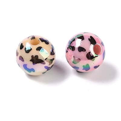 UV Plating Rainbow Iridescent Opaque Acrylic Beads MACR-K361-02A-1