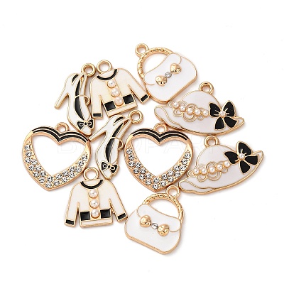 10Pcs 5 Styles Fashion Theme Alloy Enamel Pendants ENAM-FP0002-74-1