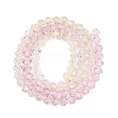 Gradient Color Baking Paint Glass Bead Strands DGLA-A039-T4mm-A01-1