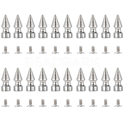 20Pcs Zinc Alloy Spikes Screwback Studs FIND-GF0008-53B-1