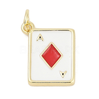 Brass Enamel Charms KK-G522-44G-01-1