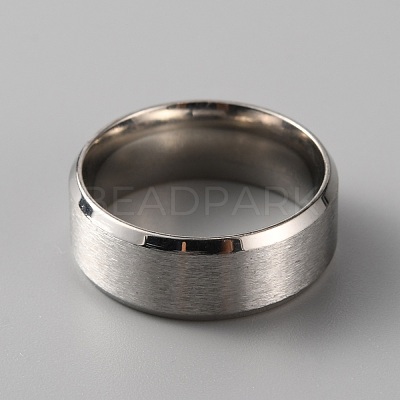 201 Stainless Steel Plain Band Ring for Men Women RJEW-WH0010-06D-MP-1