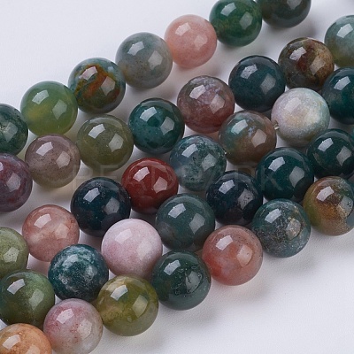 Natural Indian Agate Beads Strands X-G-G515-8mm-05-1