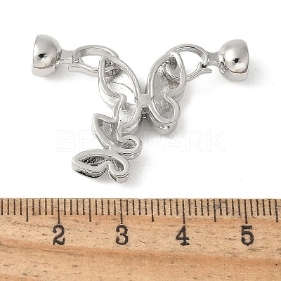 Brass Pave Clear Cubic Zirconia Fold Over Clasps KK-M320-17P-1