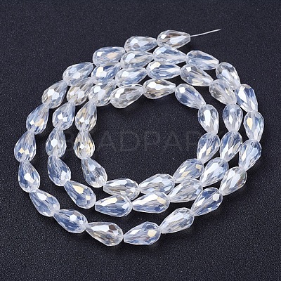 Electroplate Glass Beads Strands EGLA-D015-15x10mm-01-1