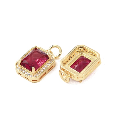 Brass Glass Charms LS-ZIRC-F116-09A-G-1
