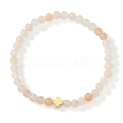 Bohemian Natural Pink Aventurine Round Beads Stretch Bracelets NO3013-1-1
