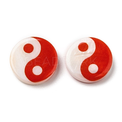 Printed Natural Freshwater Shell Beads SHEL-R129-07C-02-1