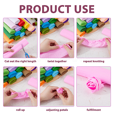 16Pca 16 Colors Handmade Crepe Paper DIY-FH0010-37-1