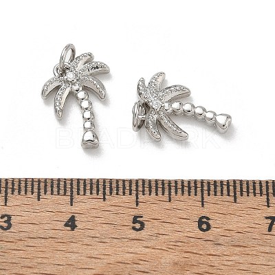 Brass Micro Pave Clear Cubic Zirconia Pendants KK-CBAD9DF-10P-1