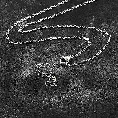 Non-Tarnish 304 Stainless Steel Cable Chain Necklace STAS-T040-PJ204-40-1