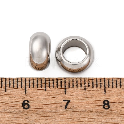 304 Stainless Steel European Beads STAS-P397-01B-P-1