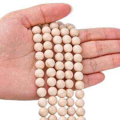 Natural Fossil Beads Strands LS-G-E110-8mm-2-1