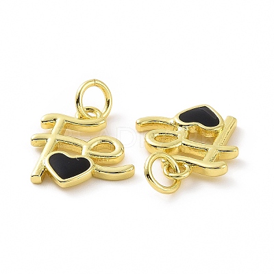 Rack Plating Brass Enamel Charms KK-C008-18G-1
