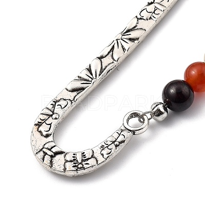 Tibetan Style Carved Alloy Bookmark AJEW-JK00161-01-1