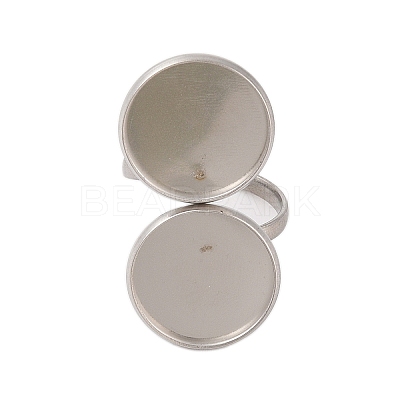 Non-Tarnish 304 Stainless Steel Open Cuff Ring Findings STAS-E124-05L-P-1