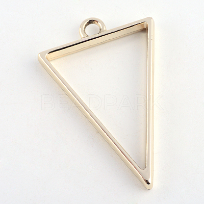 Rack Plating Alloy Triangle Open Back Bezel Pendants X-PALLOY-S047-09E-FF-1