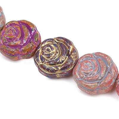 Painted Glass Beads Strands GLAA-F133-07C-1