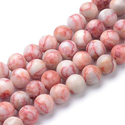 Natural Red Netstone Bead Strands G-R345-8mm-45-1
