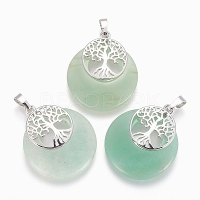 Natural Green Aventurine Pendants G-F573-C17-1