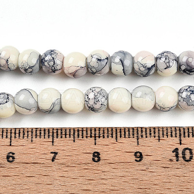 Baking Paint Glass Beads Strands DGLA-N003-6mm-C05-1