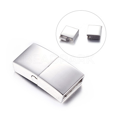 Tarnish Resistant 304 Stainless Steel Magnetic Clasps with Glue-in Ends X-STAS-I011-04-1