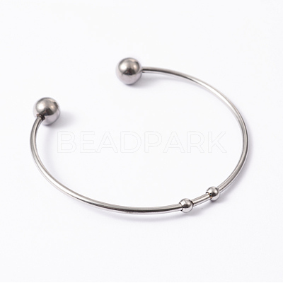 Tarnish Resistant Fashion 304 Stainless Steel Cuff Bangles Torque Bangles X-BJEW-H473-01P-1