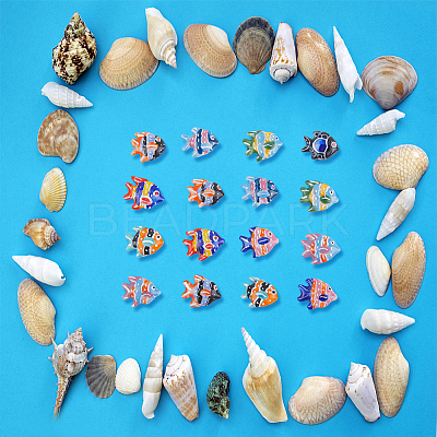 16Pcs 8 Colors Handmade Porcelain Beads PORC-DC0001-01-1