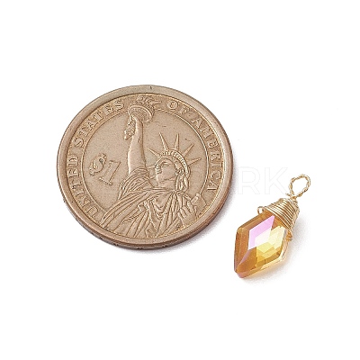 Copper Wired Glass Pendants PALLOY-JF02621-02-1