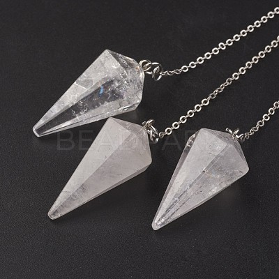 Natural Quartz Crystal Hexagonal Pointed Dowsing Pendulums X-G-G956-D10-FF-1