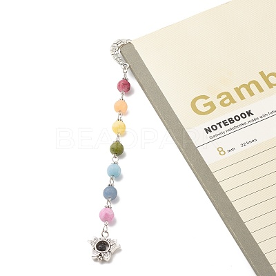 Tibetan Style Alloy Bookmarks AJEW-JK00182-01-1