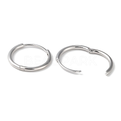 Anti-Tarnish Rhodium Plated 925 Sterling Silver Huggie Hoop Earrings STER-D016-03D-P-1