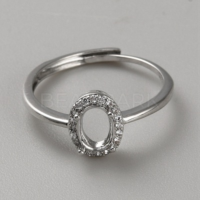 Sterling Silver Open Cuff Ring Findings STER-WH0061-21B-1