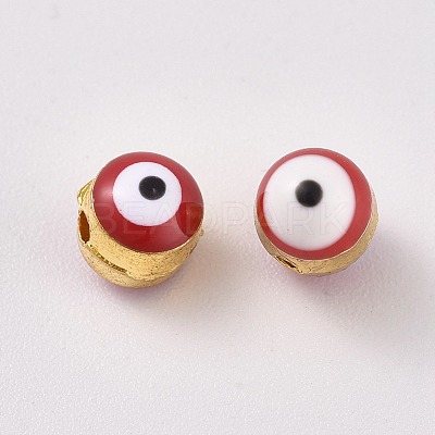 Alloy Enamel European Beads ENAM-WH0047-14L-1