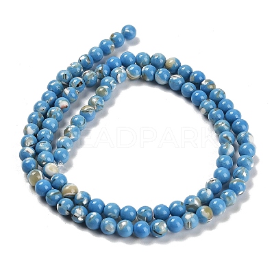 Assembled Synthetic Stone and Trochus Shell Beads Strands G-B128-08A-08-1