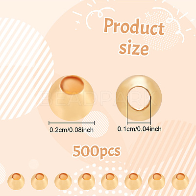 500Pcs Rack Plating Brass Beads KK-AN0001-07-1
