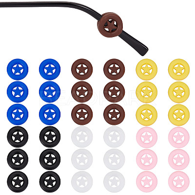 18 Pairs 6 Colors Silicone Eyeglasses Ear Grip FIND-GF0004-09-1