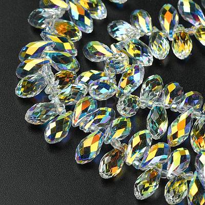 Transparent Electroplate Glass Beads Strands GLAA-K064-07A-AB01-1