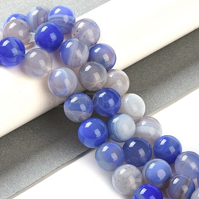 Natural Striped Agate/Banded Agate Beads Strands G-Z060-A01-C26-1
