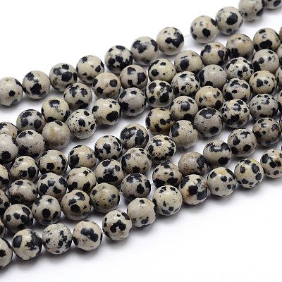 Natural Dalmatian Jasper Round Bead Strands X-G-J303-19-10mm-1