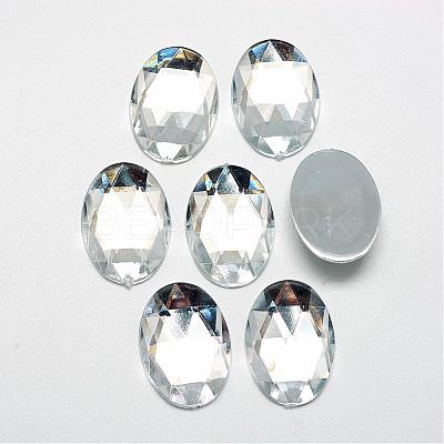 Acrylic Rhinestone Flat Back Cabochons GACR-Q011-30x40-02-1