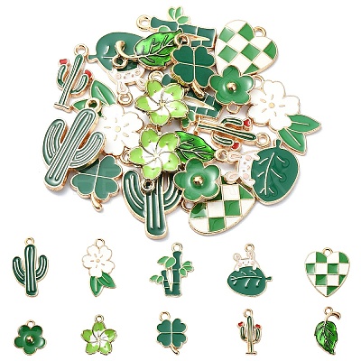 20Pcs 10 Styles Alloy Enamel Pendants ENAM-YW0004-21-1