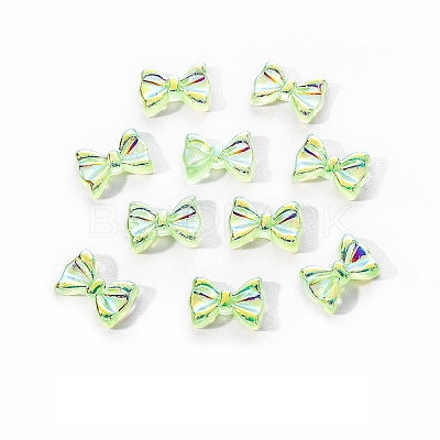 Electroplated Bowknot Resin Cabochons MRMJ-R128-16B-1
