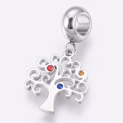 304 Stainless Steel European Dangle Charms STAS-O097-07P-1