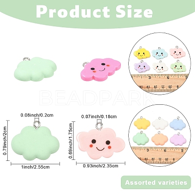 30Pcs Opaque Resin Pendants RESI-YW0005-31-1