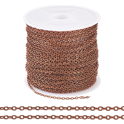 Brass Coated Iron Flat Cable Chains CH-TAC0007-01R-1