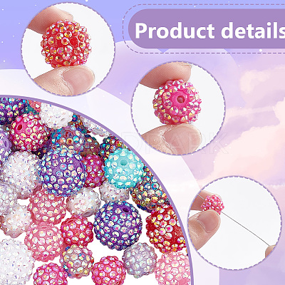 96Pcs 16 Style Resin Rhinestone Beads RESI-PH0002-15-1
