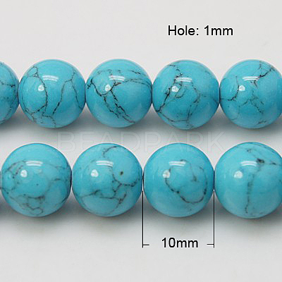 Synthetic Turquoise Beads Strands TURQ-H038-10mm-XXS09-1